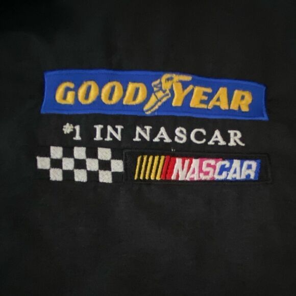 Y2K Licensed Goodyear NASCAR Racing Windbreaker Nylon Jacket Embroidered Logo XL - Picture 6 of 14